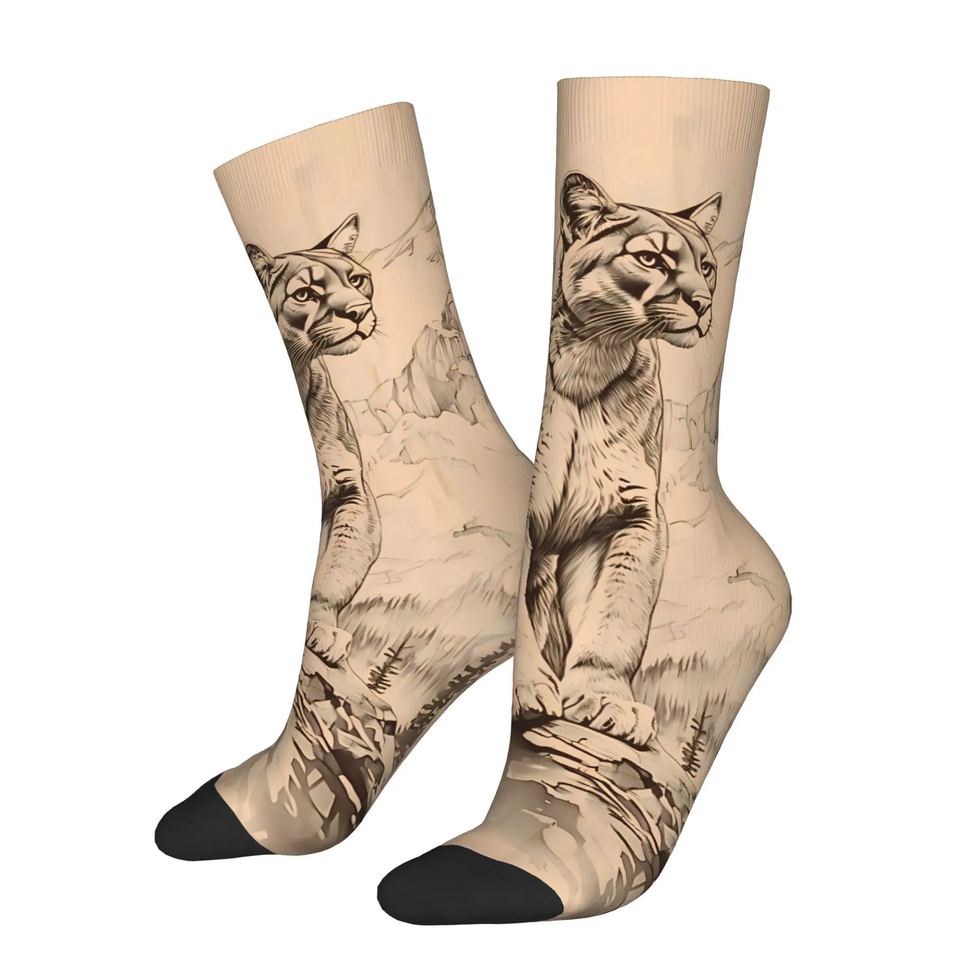 

Носки с леопардовым принтом, мужские модные полиэстеровые носки