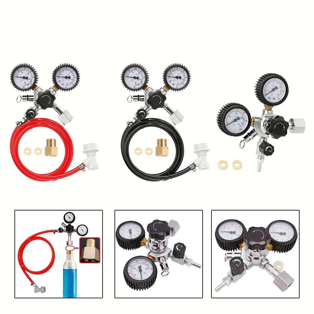 

1 Set Keg CO2 Regulator Dual Gauge Pressure Relief & Shut Off Valve For CGA320/W21.8 Forged Brass Beer Pressure Reducing Valve