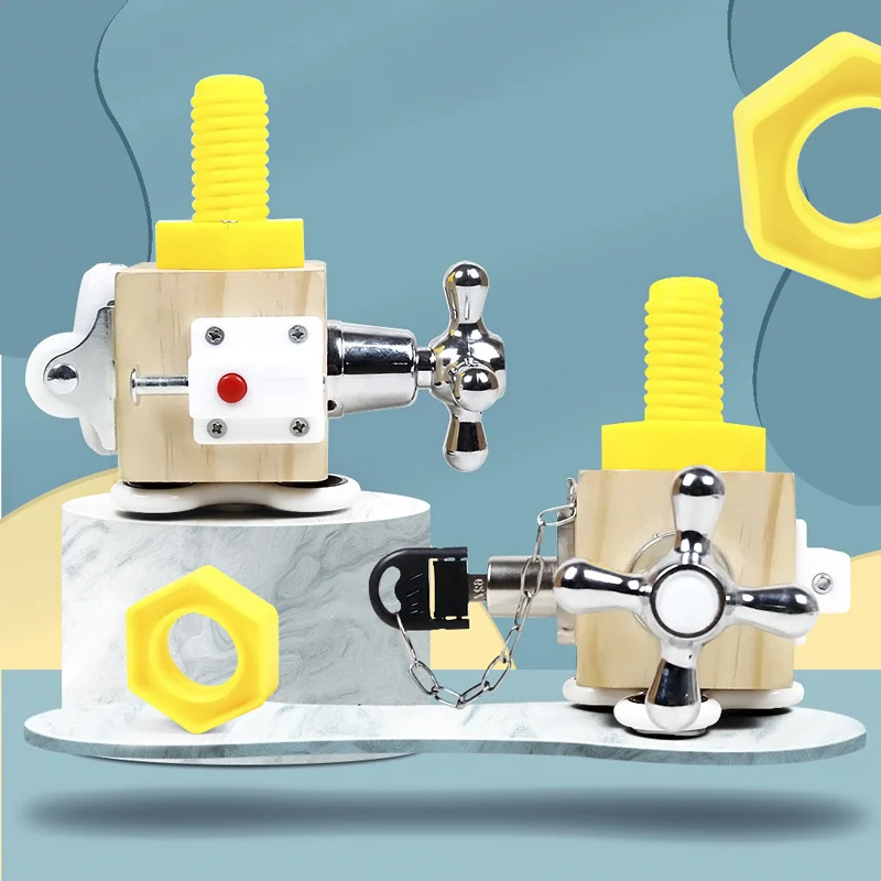 Montessori brinquedos bebê ocupado placa quebra-cabeça brinquedo de desbloqueio iluminação manhã ajuda de ensino montessori bloco ocupado por 36 meses