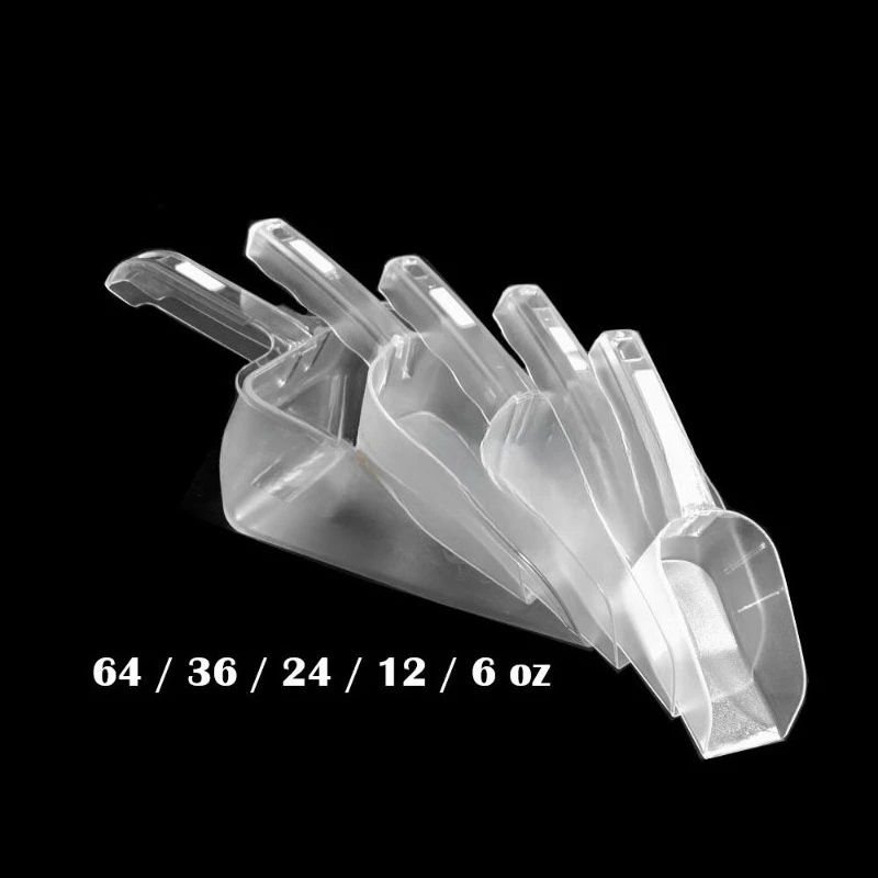Multi-specification PC transparent plastic ice shovel food material shovel baking flour shovel milk tea shop commercial kitchen