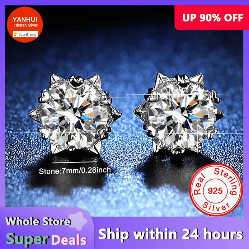 UP 90% OFF! Allergy Free Silver 925 Earrings,Silver 925 Jewelry,High Quality Natural Zirconia Diamant Stud Earrings Women's Gift