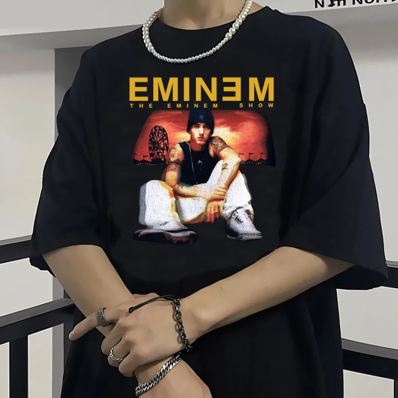 Rapper Eminem T Shirt Men Anger Management Tour 2002 Vintage Harajuku Funny Cartoon Punk Unisex Hip Hop Tops Graphic Tees Male