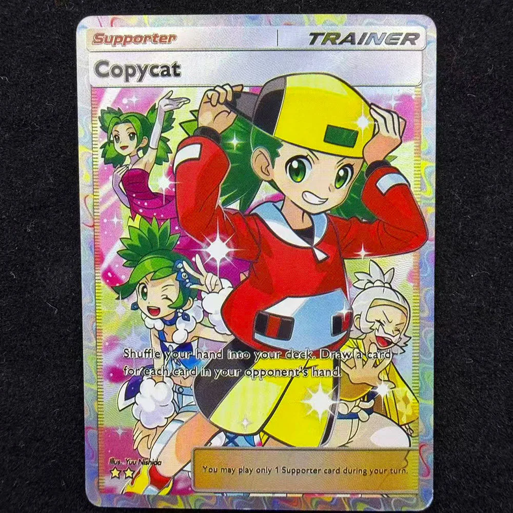 DIY TCG Pocket PKM Card B1 Mega Rising Supporter Trainer Lisia Marlon May Hala Copycat  SAR Holo Anime Game Collection Cards Toy