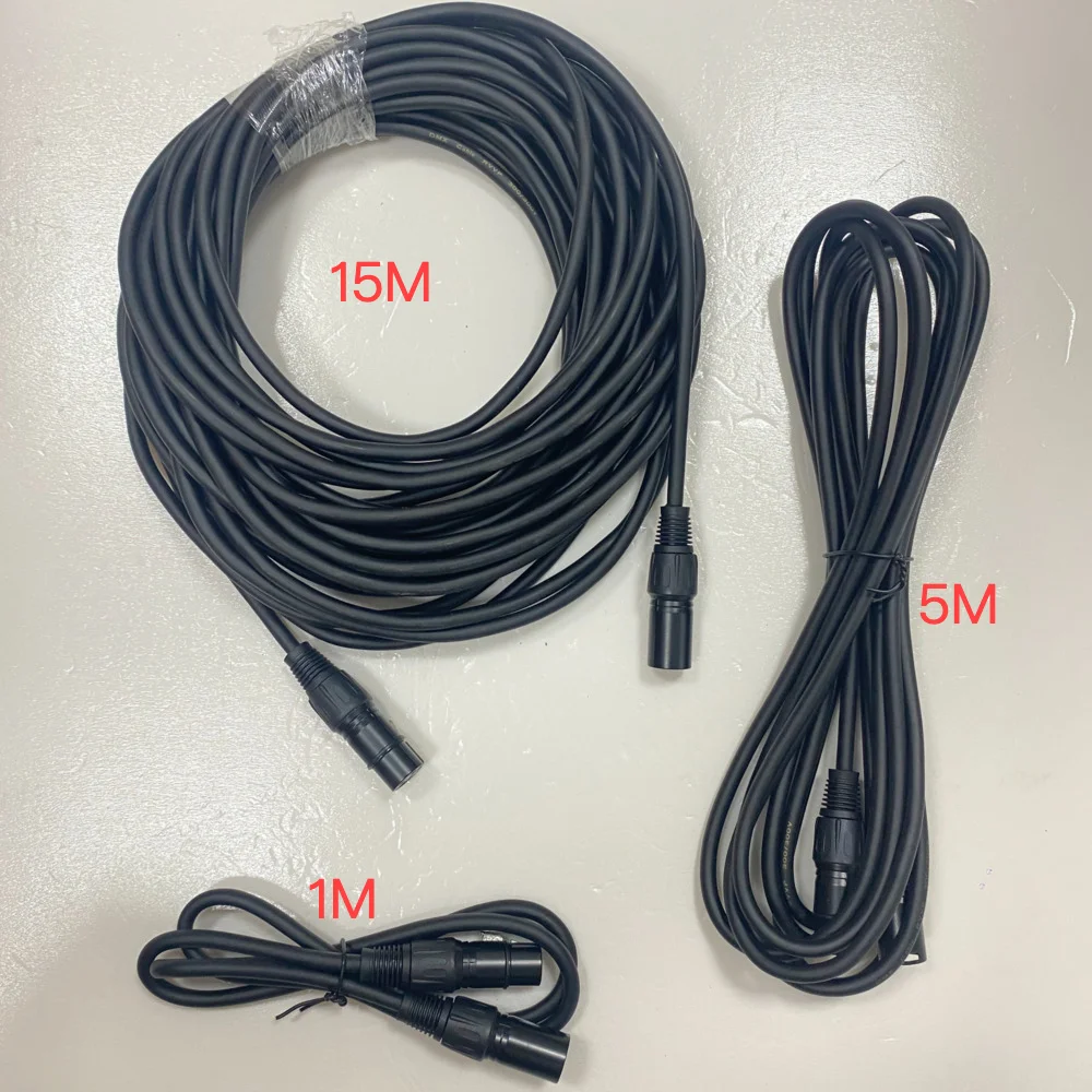 3-Pin XLR DMX Cable 1M 2M 3M 5M 10M 15M Foil Shield DMX512 Control Cable For LED Moving Head Light Dimmer Stage Lighting Console