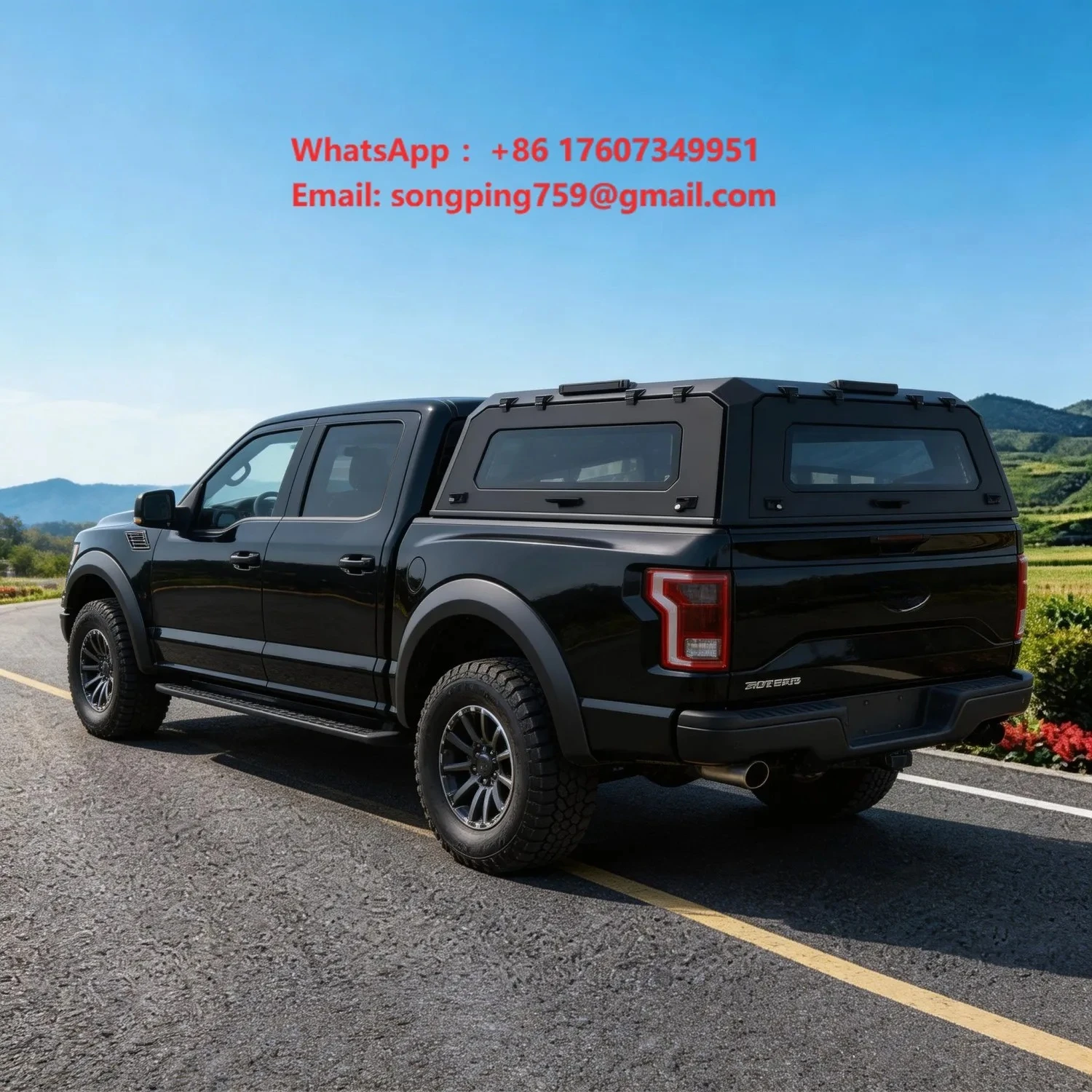 Customized Hard Tri-Fold Tonneau Cover for Pickup Truck 3-Panel Folding Bed Cover with Glass Window Waterproof