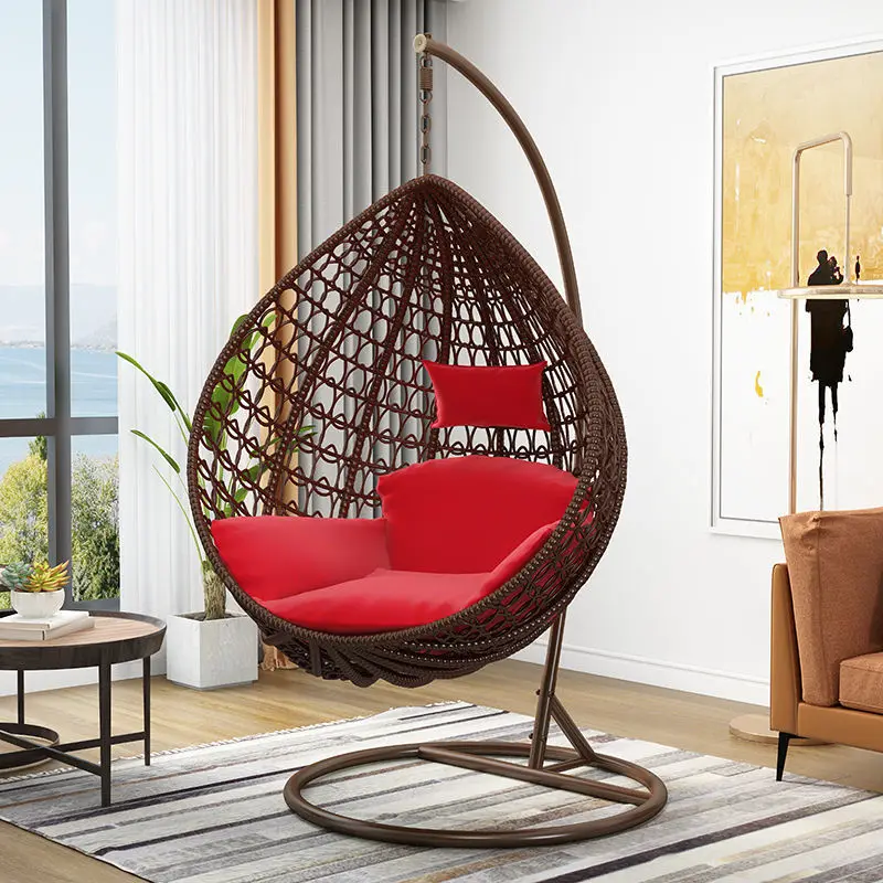 

Hanging basket rattan chair swing, balcony indoor rocking chair, adult home courtyard