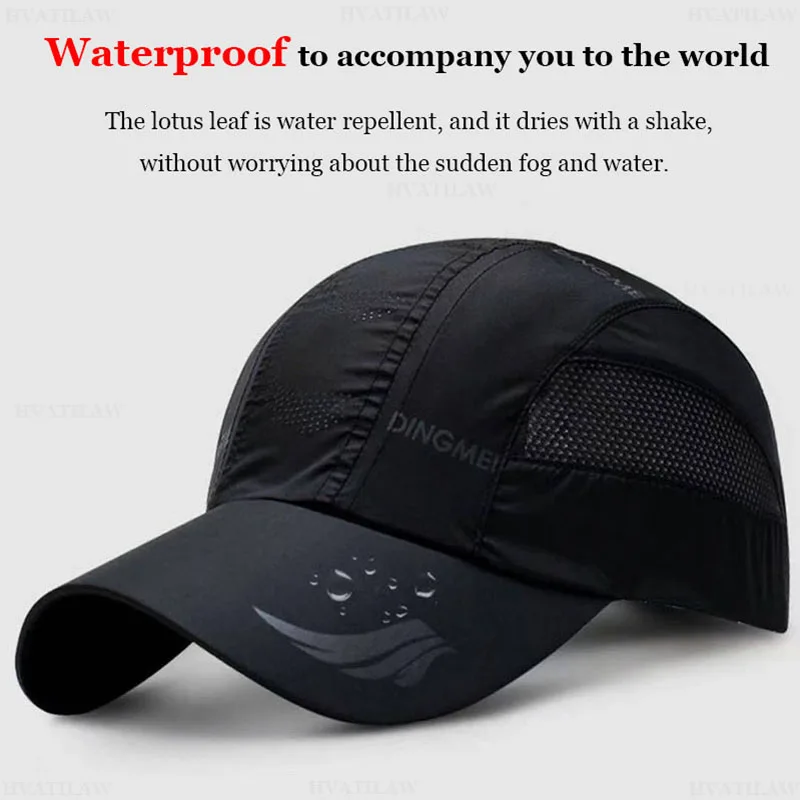 Picture 6: Men Women Outdoor Running Cap Leisure Sport Baseball Cap Quick-dry Waterproof Sunshade Hat Thin Breathable Adjustable Unisex Hat