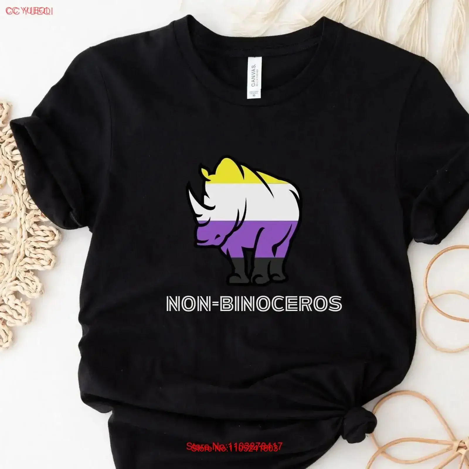 Non Binoceros Funny genderfluid T Shirt Enby binary Pride Trans LGBQI vintage Washed designer clothes Unisex