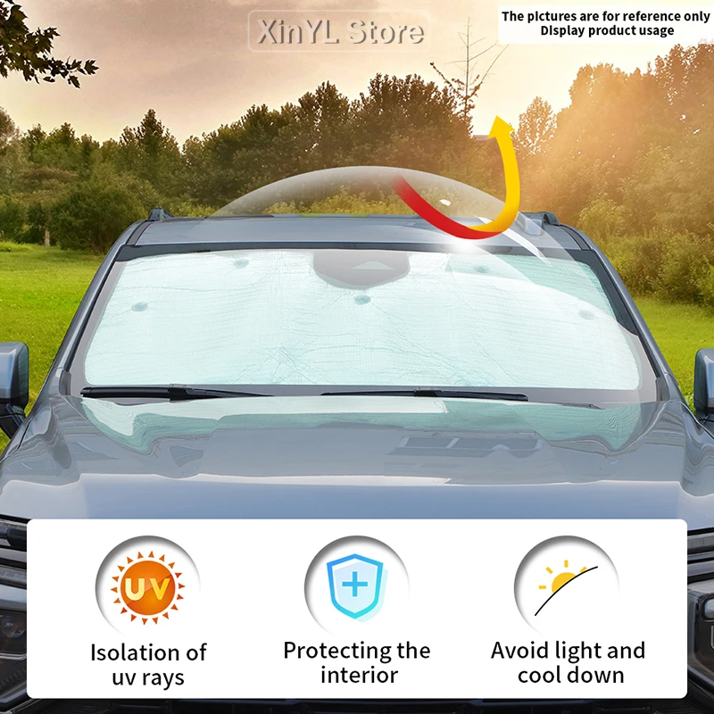 Car Front Window Window Sun Visor Cover Windshield Sunshade Insulation Pad For Chevrolet Tahoe/GMC-YUKON 2024 Up Car Parts