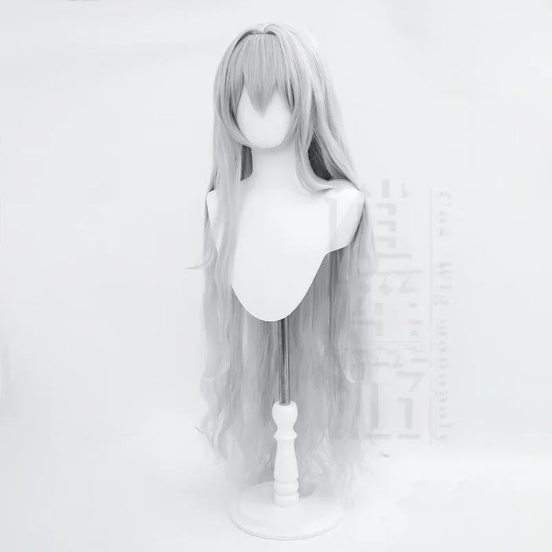 Shinano Cosplay Wig Game Azur Lane Women Heat Resistant Synthetic Gray Cosplay Wig Shinano Cosplay 115cm Silvery Grey Hair