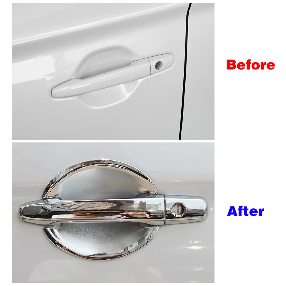 For Mitsubishi Outlander RVR ASX Lancer Sedan Evo Chrome Trim Side Door Handle Cover & Door Bowl Cover Car Styling Frame Bezel