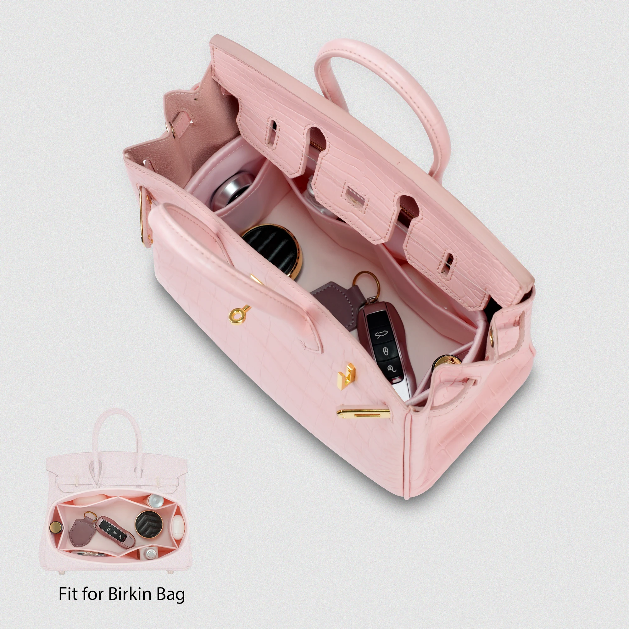 DGAZ Silk Purse Organizer Insert Fits Hermes  Birkin Bags，Silky Smooth Bag Organizer，Luxury Handbag & Tote Shaper