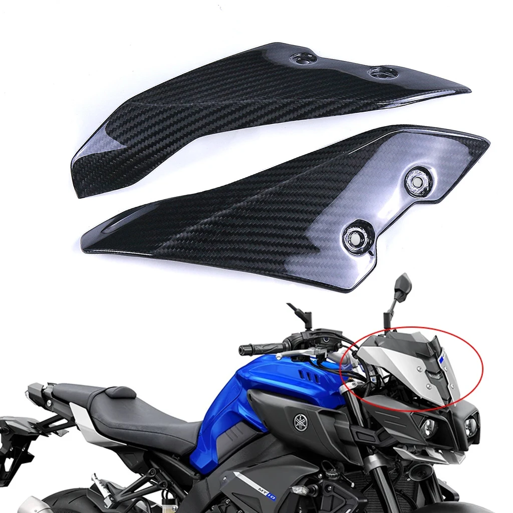 Carbon Fiber Windscreen Windshield Side Panels Front Fairing Wind Deflector Trim Cover For Yamaha MT10 FZ10 MT-10 2016-2023