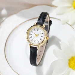 2024 einfache Frauen Uhren Kleine Runde Mädchen Gürtel Uhren Quarz Armbanduhren Frauen Uhr Geschenk Reloj Para Mujer Frauen Uhr