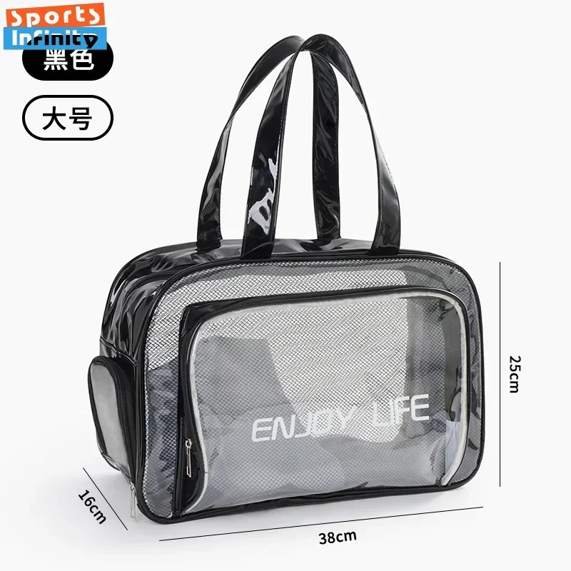 Transparent PVC Large Capacity Storage Bag Swimming Bags Women Large Wet Dry Separation Sports Bag Beach Fitness Travel Handbag