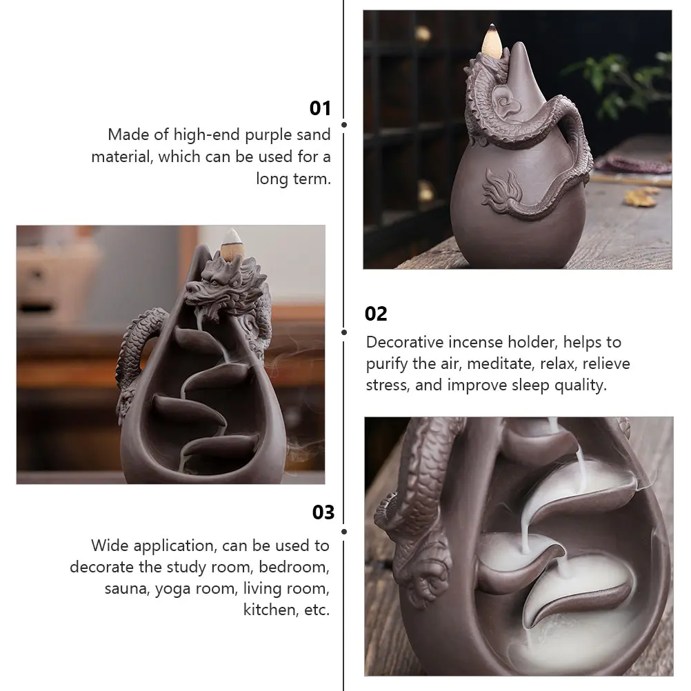 

Purple Clay Aromatherapy Cooker Backflow Incense Burner Stove Practical Home Decor Ornament Furnace