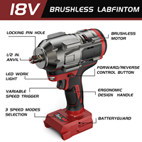 1200N.m Brushless Cordless Impact Wrench Electric Impact 1/2 inch High Torque LED 4 Mode Speed for Milwaukee M18 Battery