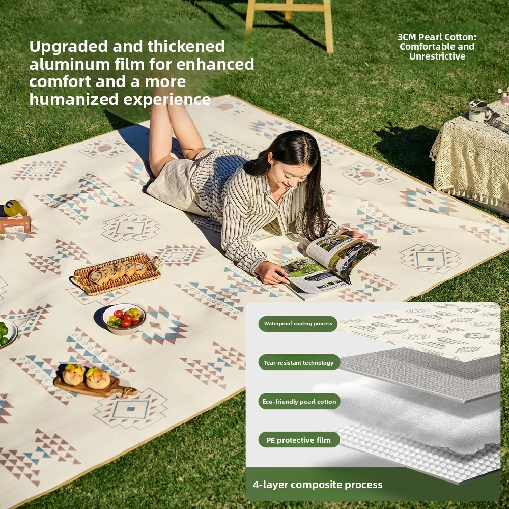 Thickened Waterproof And Dirt-proof Picnic Mat, Portable Outdoor Ground Mat For Spring Outings, Camping, And Picnics