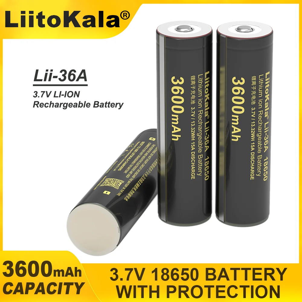 1-20PCS 100% New LiitoKala Lii-36A 18650 3600mAh 3.7V Lithium Rechargeable Battery Protection Board Suitable For Flashlight+PCB