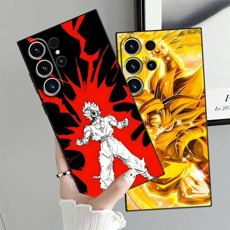 لعبة دراغون بول كارتون جوكو غطاء هاتف ناعم أسود لهاتف سامسونج جالاكسي S24 Plus S23 Ultra S21 FE S25 Edge S20