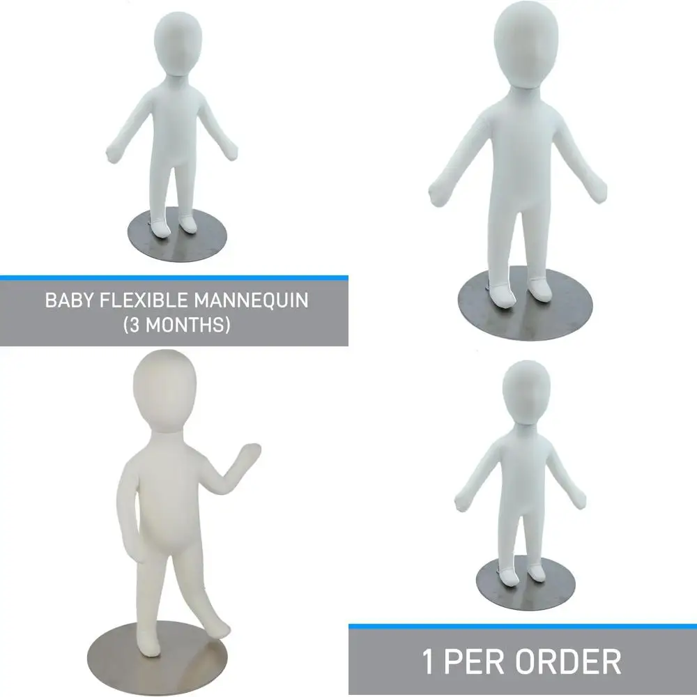 

Adjustable 3-Month-Old Baby Mannequin, 24 Tall, 18½ Without, with Sturdy Poseable Stand
