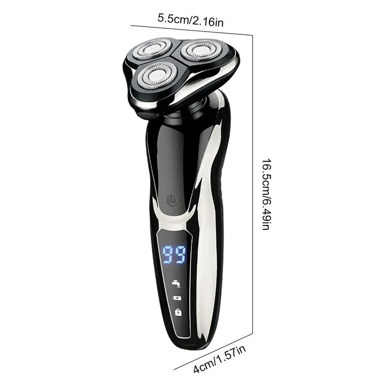 Men\'s Electric Shavers Rotary Men 3D Floating Blade Washable Type-C USB Rechargeable Shaving Beard Machine Hair Accessories