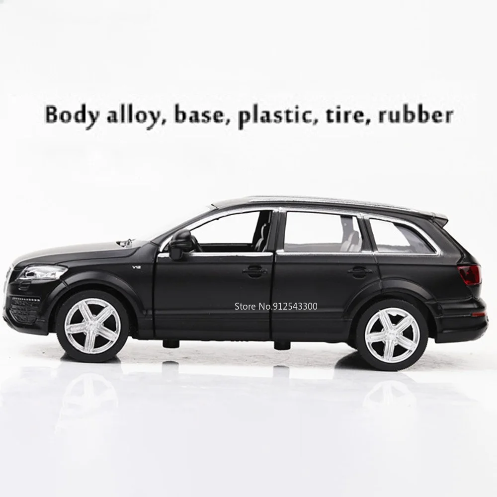 Scale 1/36 Audi Q7 SUV Model Car Toy Diecast Metal Doors Opened Pull Back Off Road Vehicle Models Toys Collection Kids Gifts