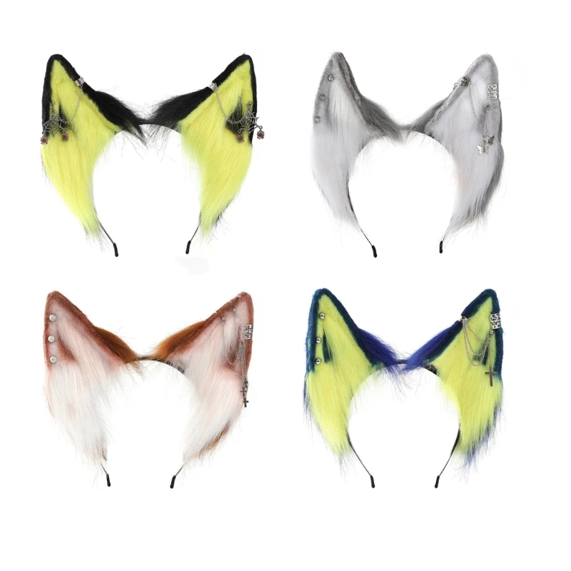 

Cartoon Headband Foxes Ears Hair Hoop Plush Carnivals Party Headpiece Cosplay Party Costume Props Unisex