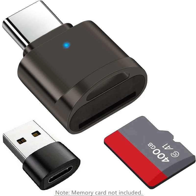 2Pcs Mini Type-C USB 3.0 to SD MIcro SD TF Card Reader Memory Card for Samsung Huawei Xiaomi Aluminum Cardreader