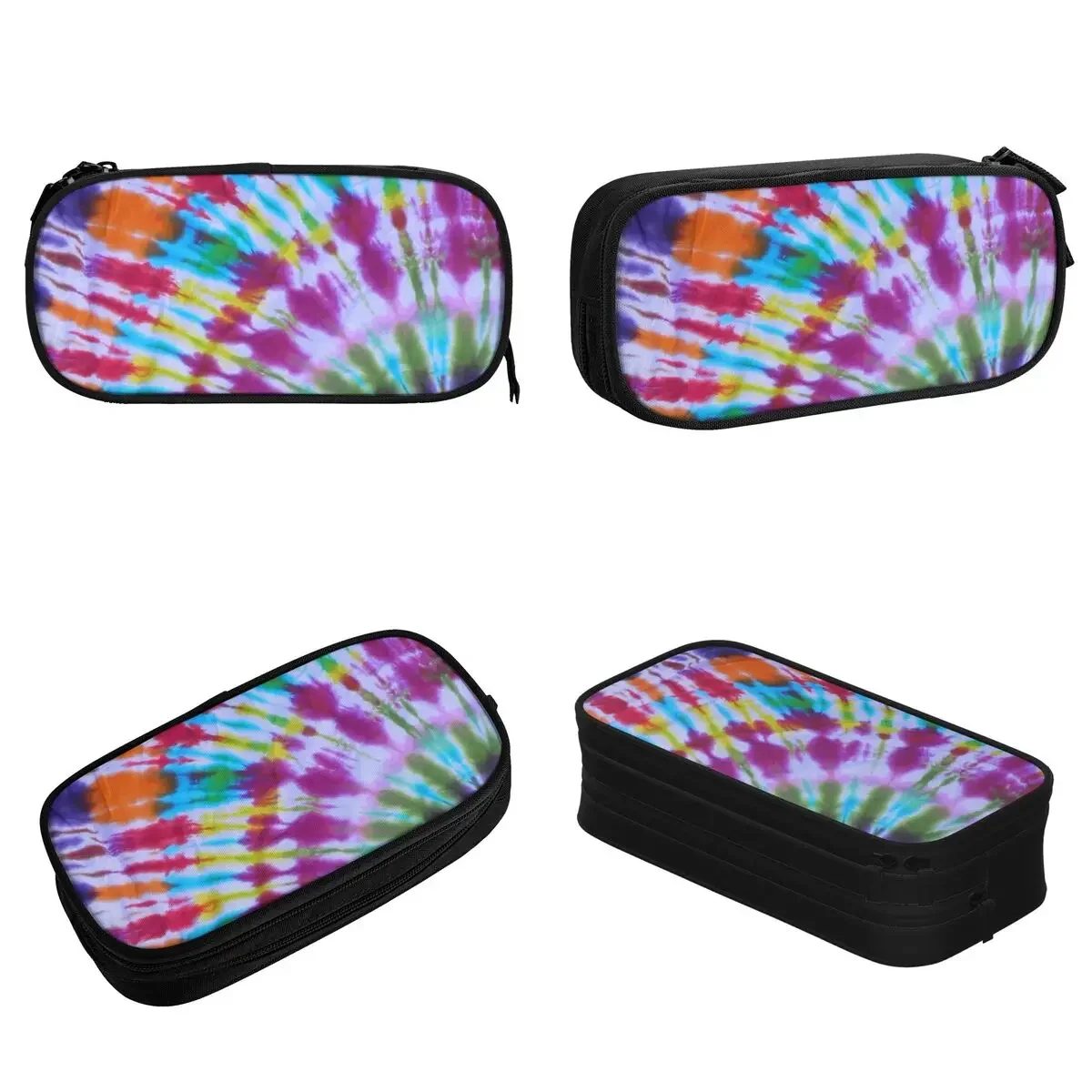 Tie Dye Colorful Hipster Pencil Case Lovely Pen Bag Girls Boys Large Storage School Supplies Zipper Pencilcases