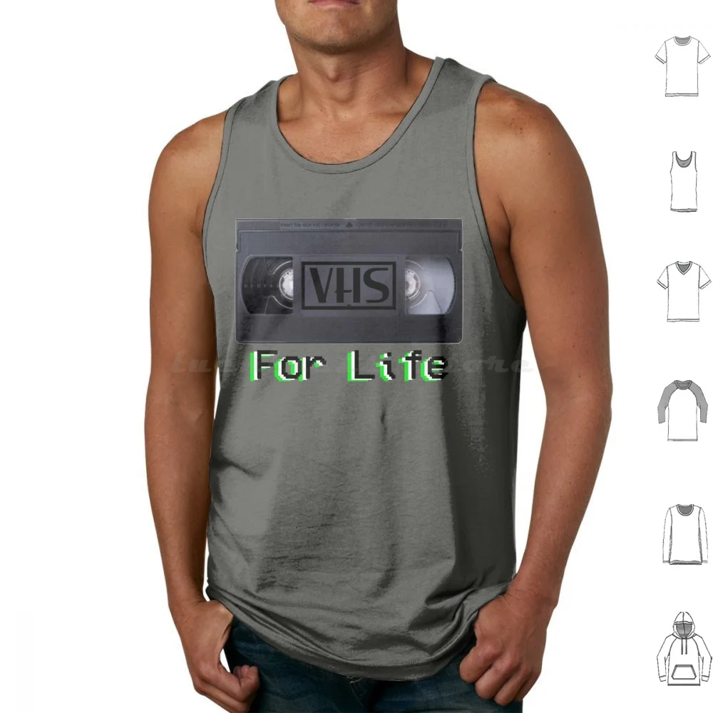 

Vhs For Life Tank Tops Print Cotton Vhs Retro Video 80s 90s Vintage Scotch Blockbuster Movies Nostalgia Home Video Analog