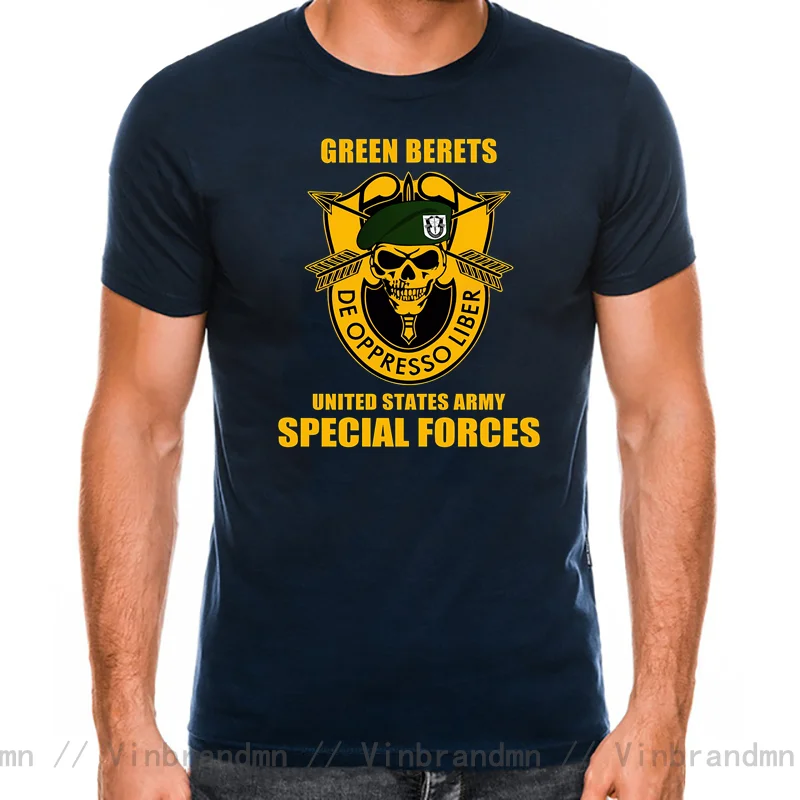 US Army Green Beret Special Forces Gear T-Shirt Summer Cotton O-Neck Short Sleeve Military Green T Shirt Oversize Streetwear Tee