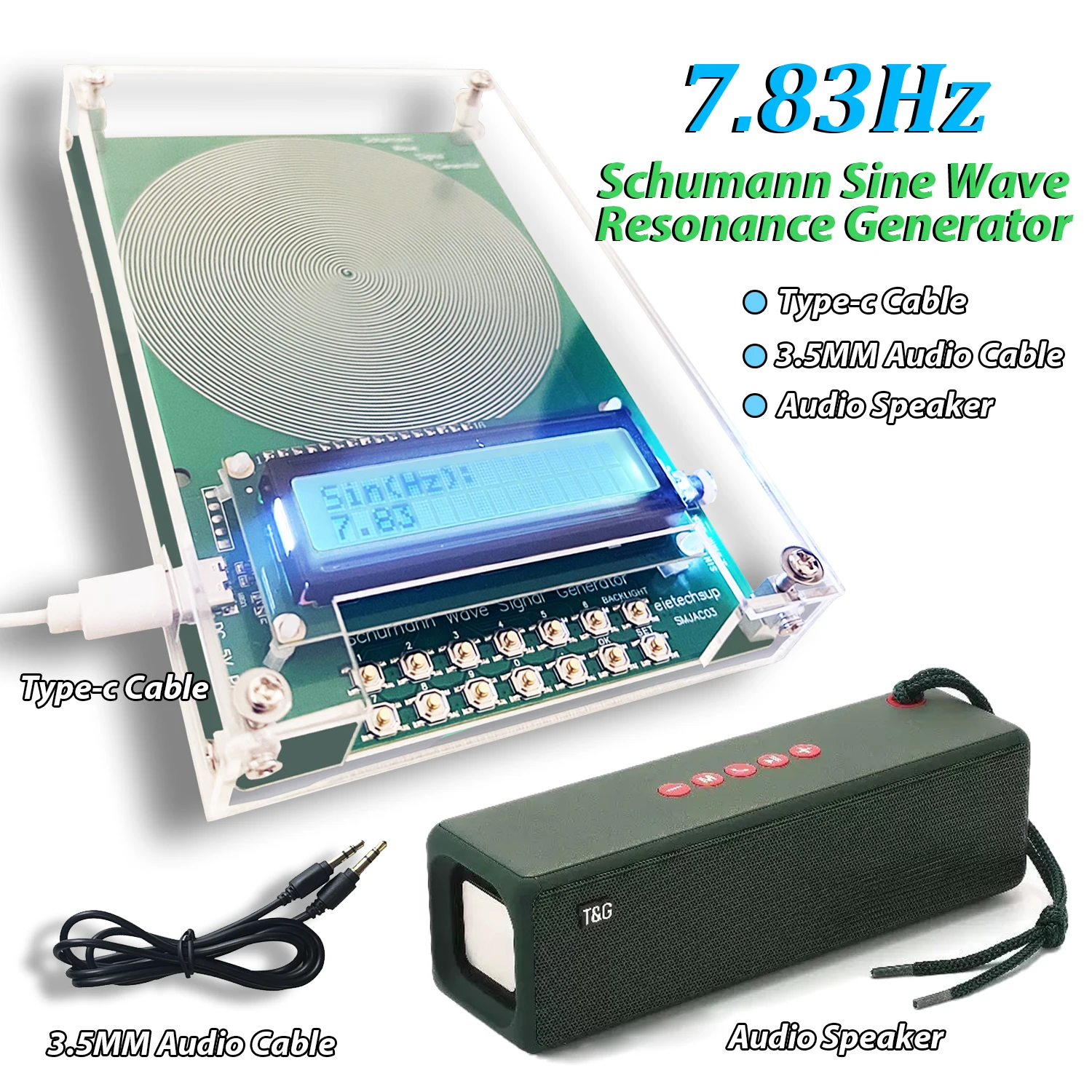 0.01HZ~100KHZ 7.83Hz Schumann Resonance Ultra-low Frequency Pulse Wave Generator Audio Resonator