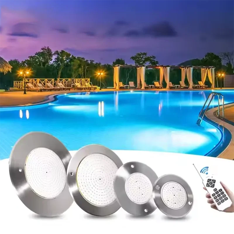 RGB Pool Projector LED 6W 10W 18W 24W 35W Stainless Steel 12V Resin Filled Waterproof IP68 Flat Surface Mounted