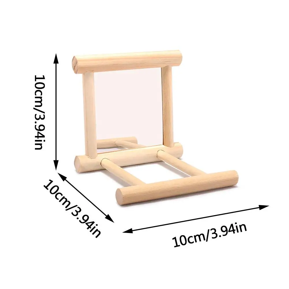 Bird Mirror Wooden Interactive Play Toy Exercise Climbing Cage Parakeet Wooden Cloud Ladder Climbing Jumping Platform Ladder