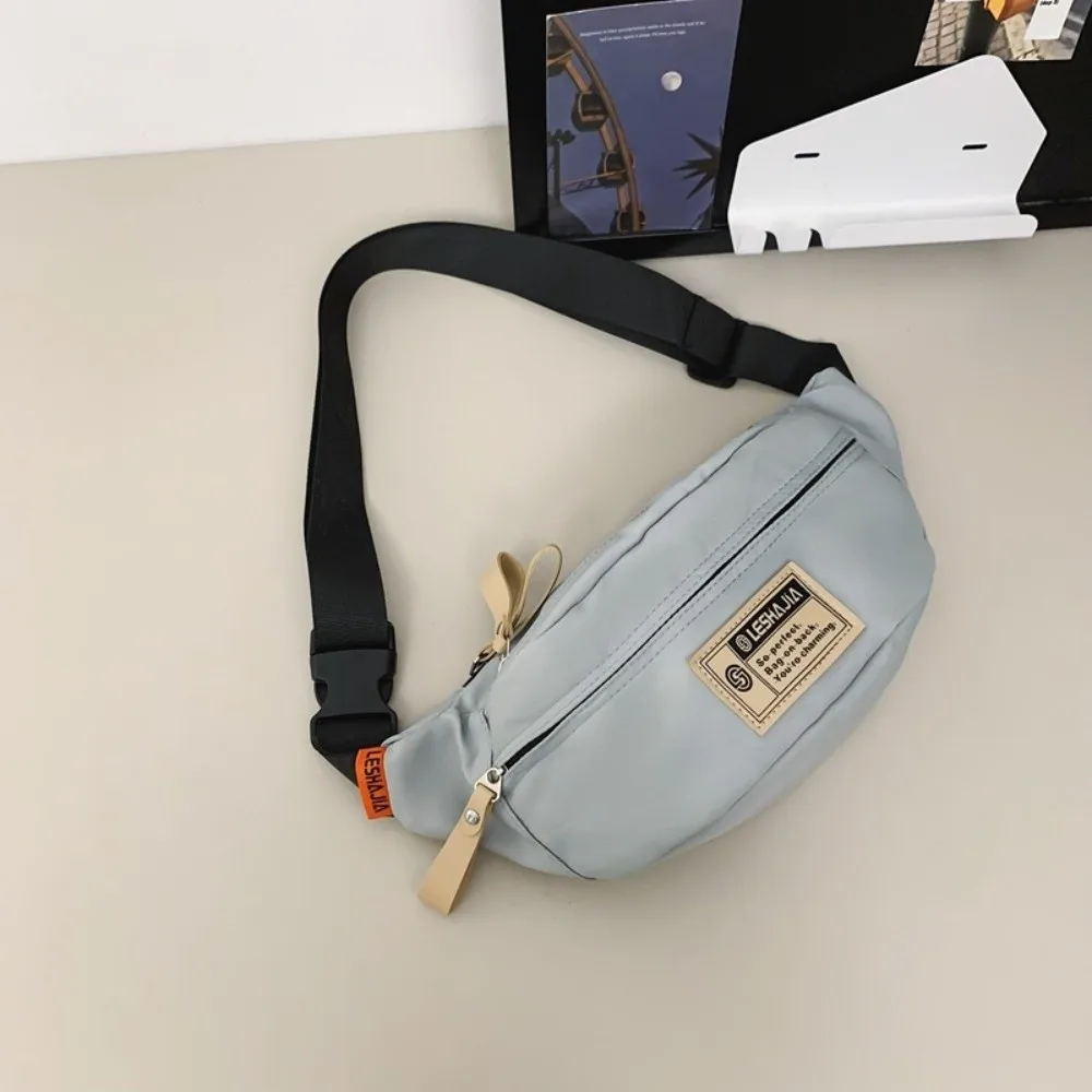 

Casual Simple Japanese Harajuku Crossbody Bags Solid Color Zipper Crossbody Chest Bag Waterproof Versatile Shoulder Bags Female
