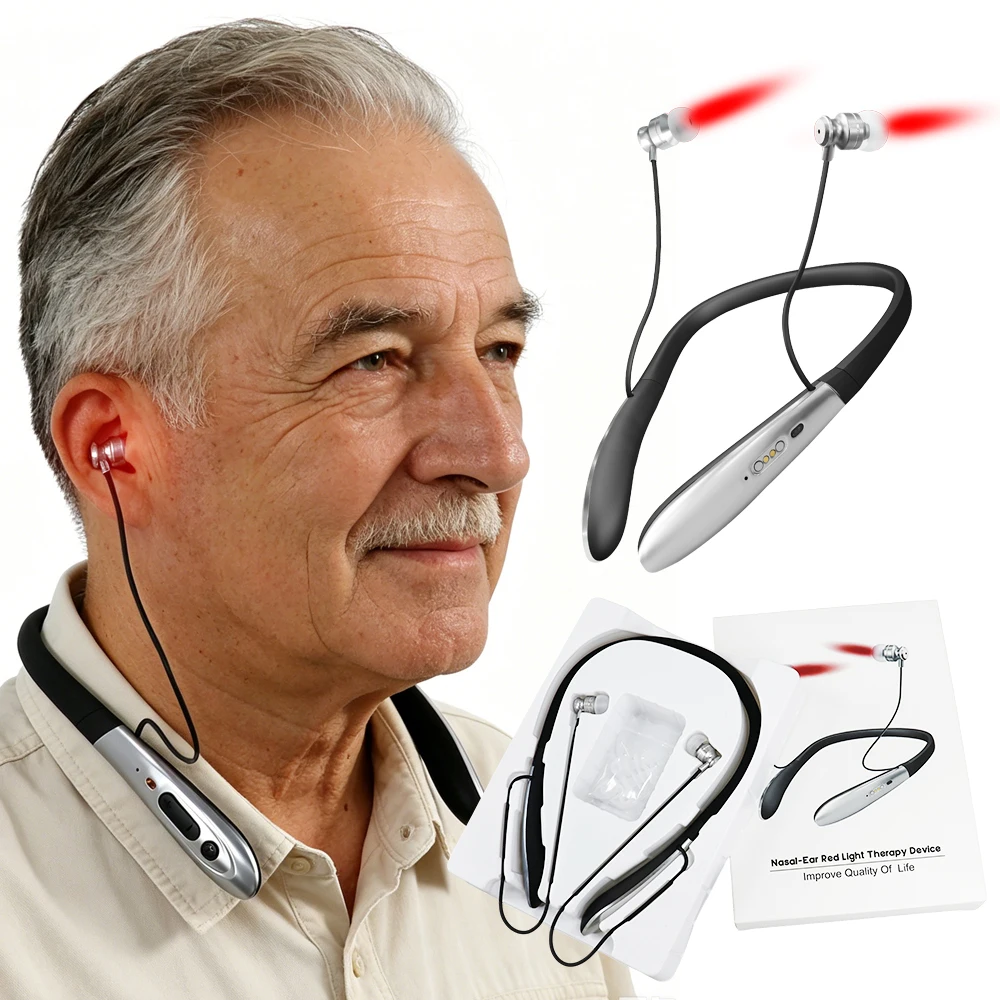 Tinnitus Ear 650nm Red Light LLLT Irradiation Earplugs Otitis Media Deafness Nose Rhinitis Sinusitis Relief Ear Nose Care