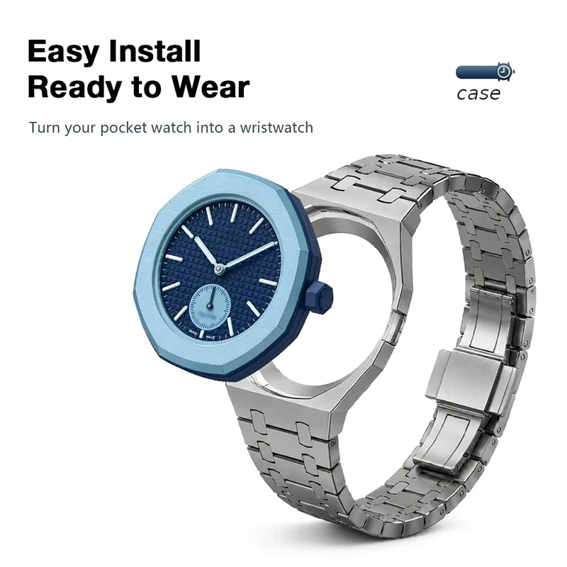 Stainless Steel Strap&Case Mod Kit for S-Watch X A-P Royal Pop Pocket Changer To Full Metal Wristwatch Personalized Accessories