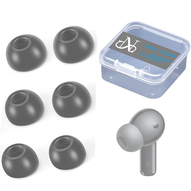 3Pairs Premium Earbuds for Huawei Freebuds 6i Memory Foam Eartips Tips to Avoid Falling Off Black Large Medium Small