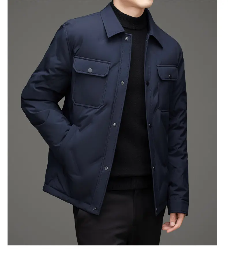Men's 50% White Duck Down down coat 2026 winter turndown collar warm Down Jackets men fashion light and thin Jacket M-4XL