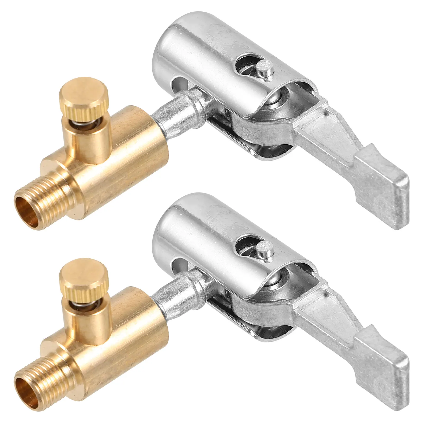 

2 pcs Locking Brass Tire Chuck Quick Connect Tire Inflator Nozzle Universal Air Chuck For Car Truck Motorcycle Bike Durable