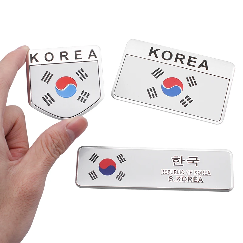 ملصق سيارة من الألومنيوم ثلاثي الأبعاد شارة كورية لتزيين الجسم ملحقات مائي لكيا سبورتاج K2 K3 K5 Hyundai i30 #3