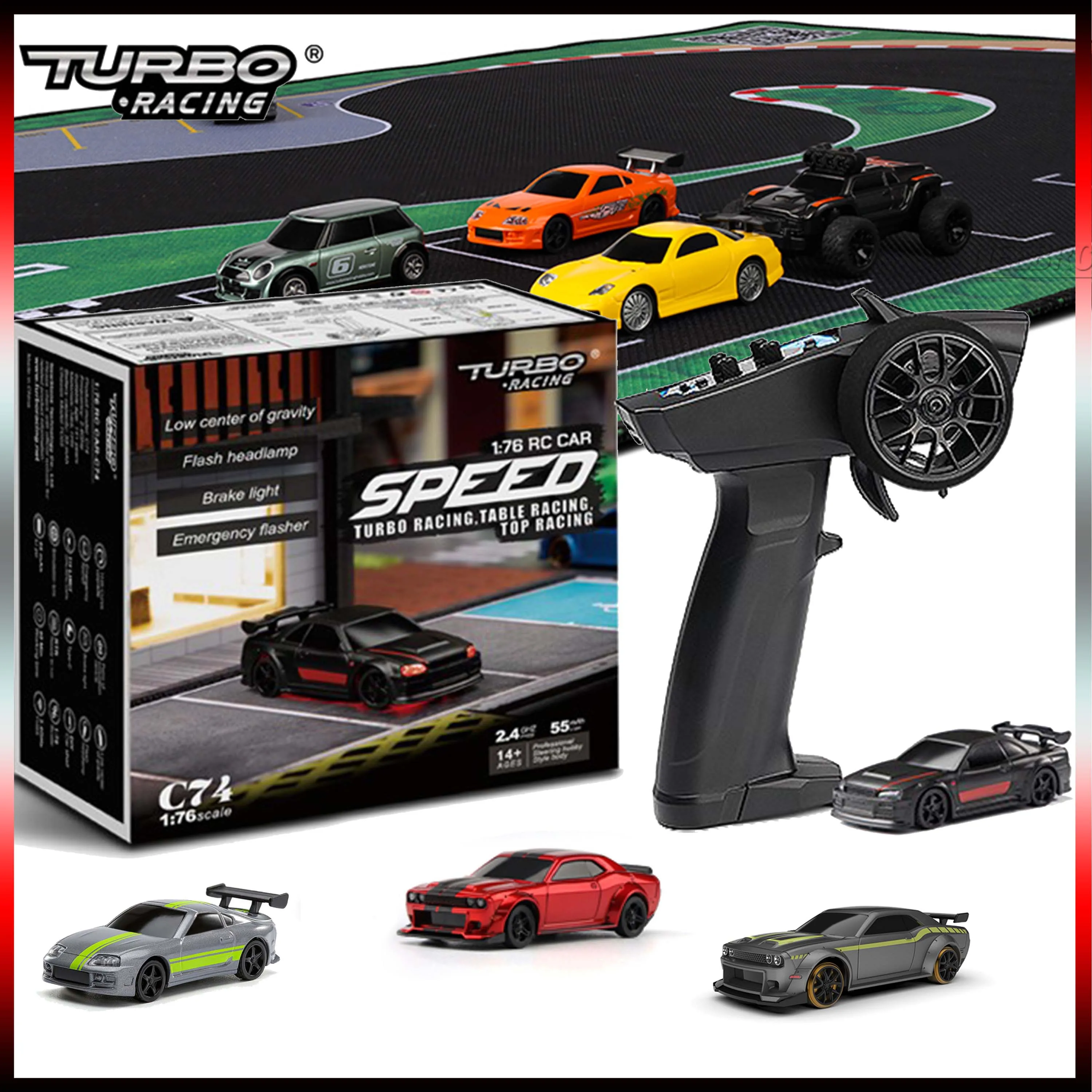 

TURBO RACING 1/76 RC мини-автомобиль DIY C65/C73/C74/C75/C76/трековый коврик для гонок на дороге, модель для дрифта, передатчик, игрушечная часть с дистанционным управлением