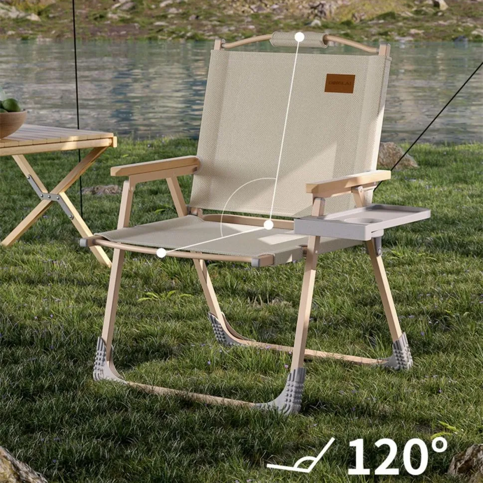 Nordic Outdoor Chair Foldable Single Lounge Chair Portable Fishing Chair Beach Chair Camping Chair With Shelf Tray