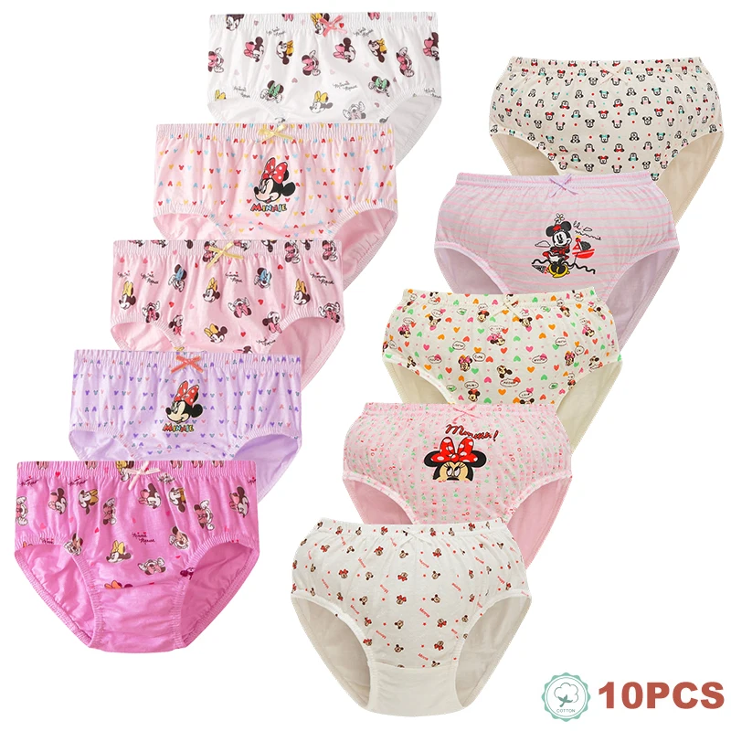 5/10 Pieces Cotton Children Triangle Underwear Cartoon Lovely Minnie Print Girls Panties Soft Kids Knickers Toddler Girls Briefs