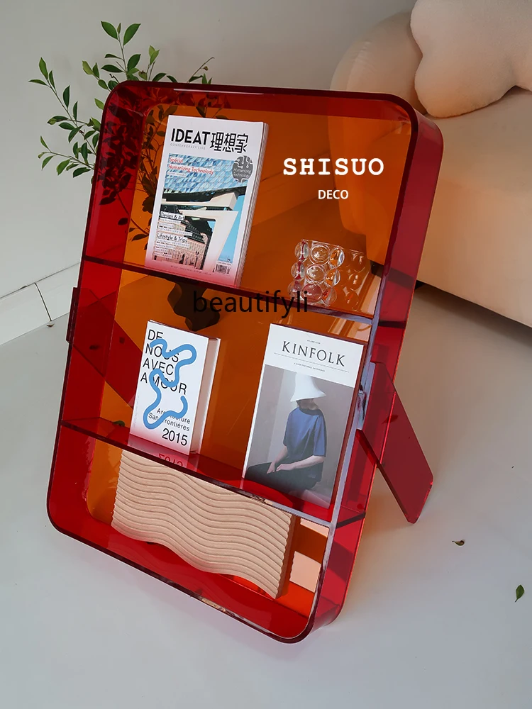 Acrylic Magazine Rack Simple Book Shelf Nordic Simple Floor Display Product Propaganda Shelf