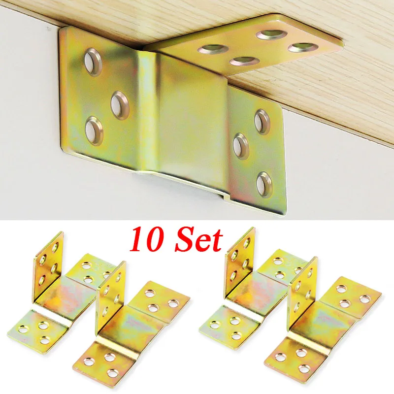 10 Set Bed Support Bed Closing Hinge L-shaped Bed Hooks Furniture Hardware Accessories For Wooden Beds DIY Installation Tools