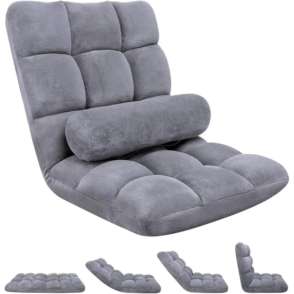

6-Position Adjustable Floor Gaming Chair with Back Support, Padded Reclining for Adults, Ideal for Meditation, Reading, and Gami