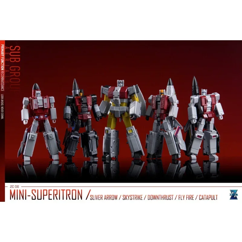 Trasformazione ZETA Toys ZC06 ZC-06 Superion Silverbolt Slingshot Skydive Airraid Fireflight piccola proporzione Set completo