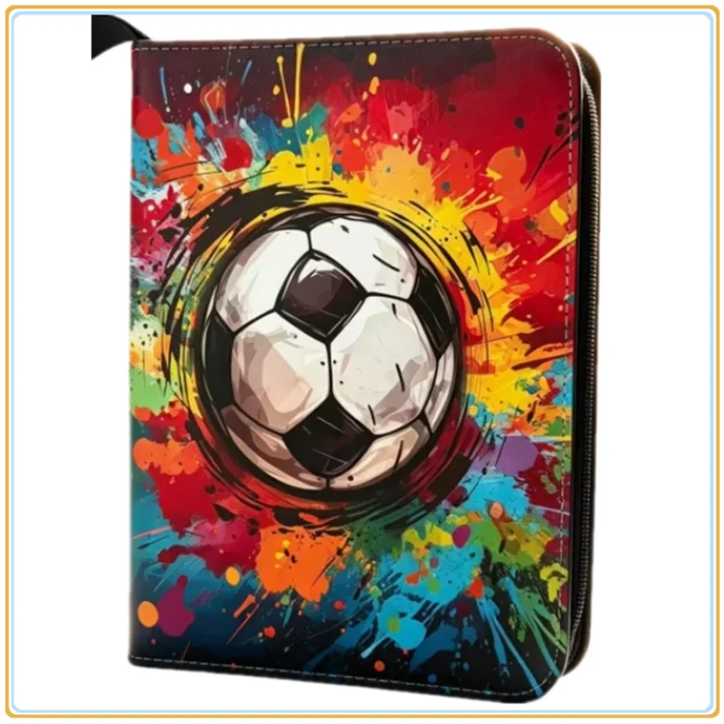 400/900pcs Football Star Ronaldo Messi Mbappé Card Album Book Folder 4/9 TCG Card Slots Collections Zipper Card Binder Holder